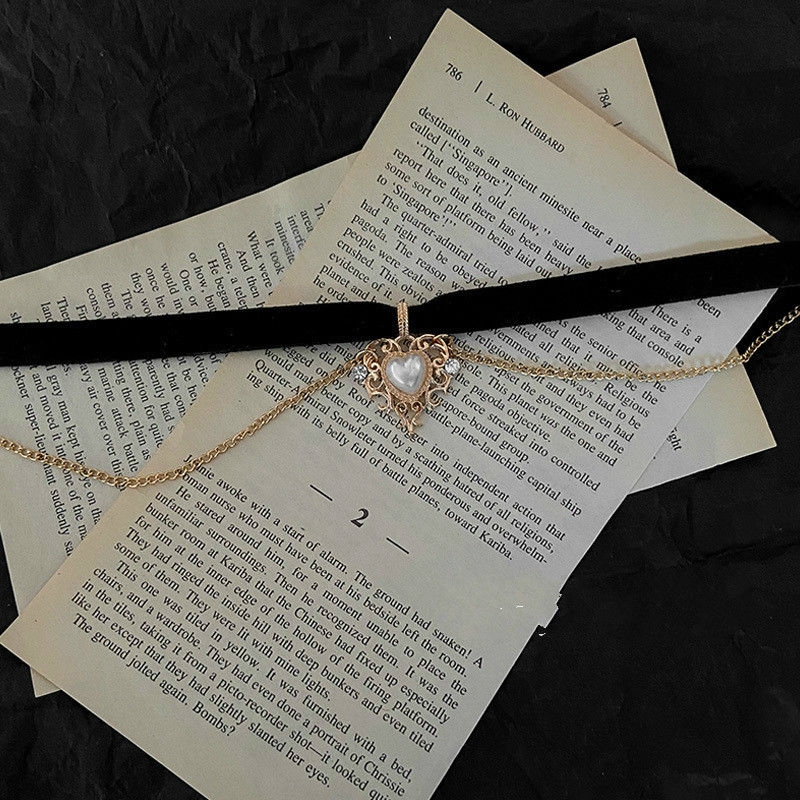 Vòng Cổ choker Vải Nhung Mặt Hình Trái Tim Thời Trang Dành Cho Nữ 22254