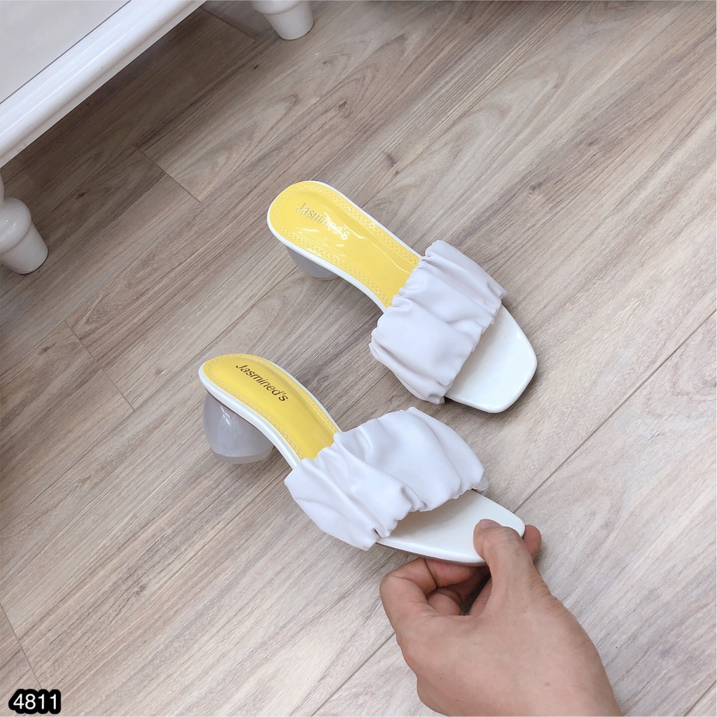 Guốc Nữ Cao Gót Cao Cấp CHIMOKA Gót Tròn Cao 3 Phân Quai Bản To Bèo Nhúm Siêu Êm Sang Chảnh 4811