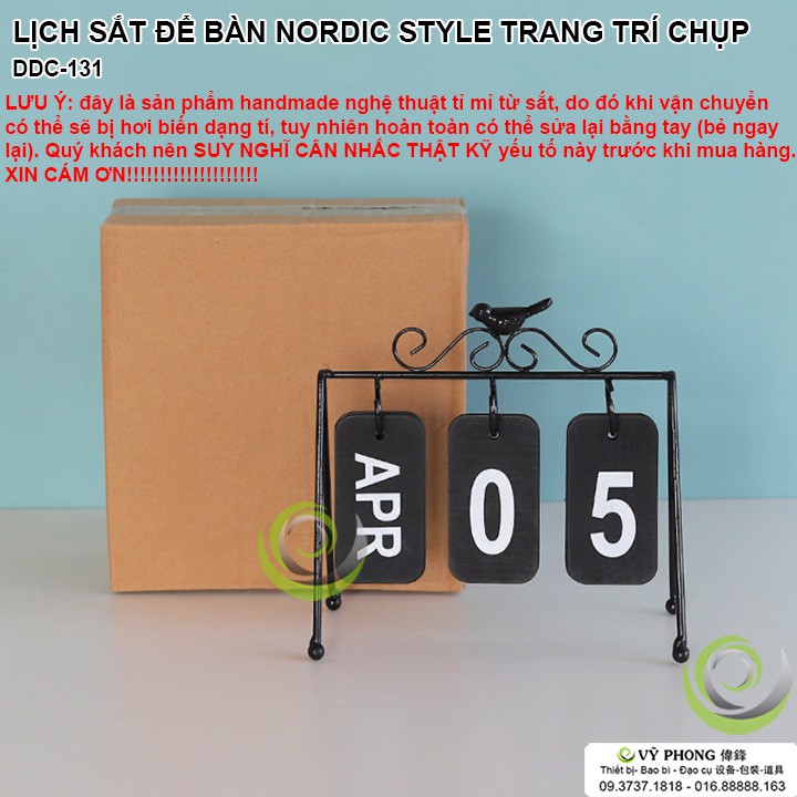 LỊCH SẮT ĐỂ BÀN LÀM VIỆC DECOR TRANG TRÍ NORDIC STYLE ĐẠO CỤ CHỤP ẢNH SẢN PHẨM INS DDC-131a,b,c