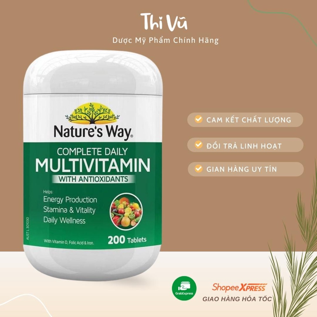 Vitamin Tổng Hợp và Tảo Biển Nature’s Way Complete Daily Multivitamin 200 Viên - Thi Vũ