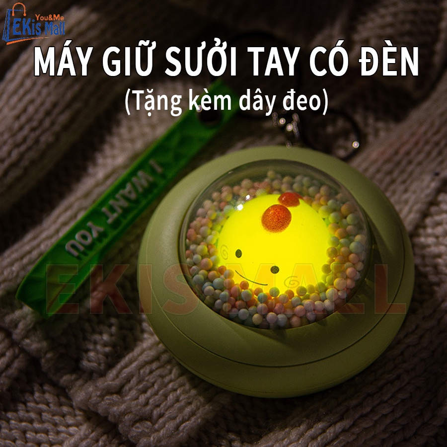 Máy sưởi mini cầm tay hình thú dễ thương Tặng kèm dây đeo Máy giữ ấm 2 chế độ có đèn