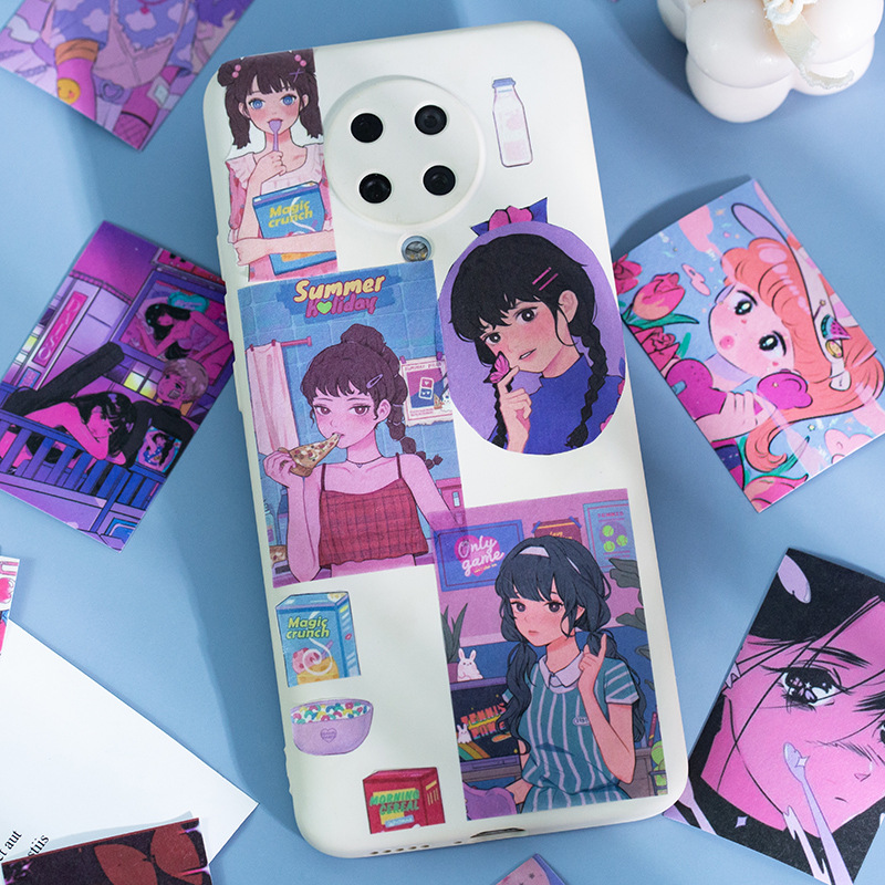Set 50 Miếng Dán Trang Trí Dễ Thương Chủ Đề Anime