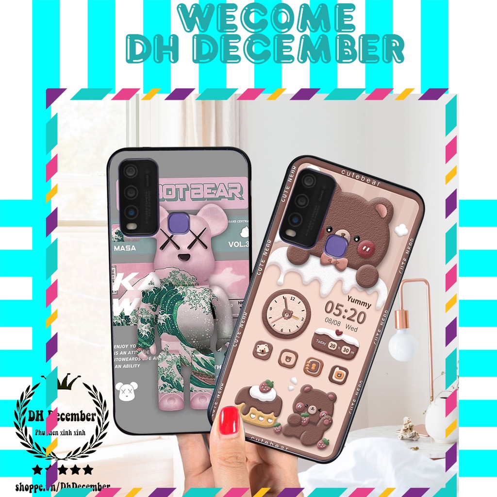 Ốp lưng Vivo Y30 / Y50 in hình 3D GẤU HỒNG-GẤU BE3R -XINH XẺO CỰC ĐẸP