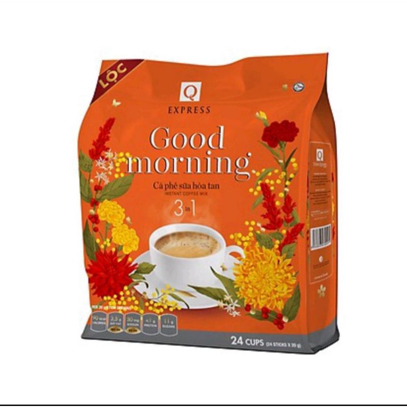 Cà phê Trần Quang 3in1 Good Monring cà phê 480g