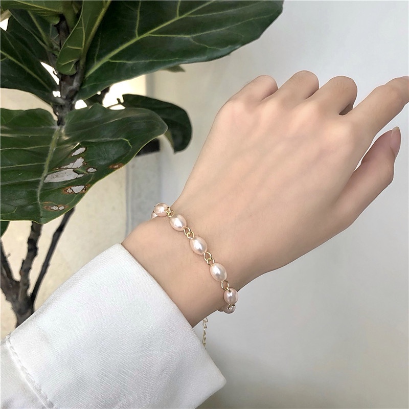 Vòng Tay Ngọc Trai Siêu Đơn Giản Phong Cách Harajuku Hàn Quốc