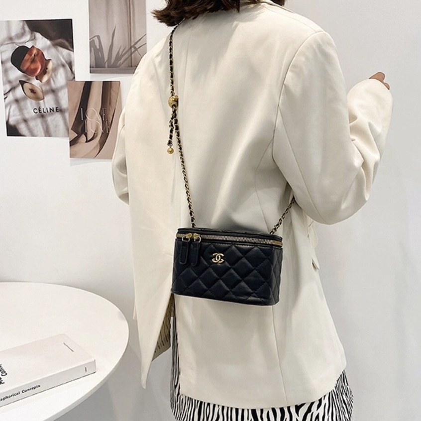 Túi xách đeo chéo nữ đẹp đi chơi trần chỉ cao cấp dáng hộp dễ thương - Túi xinh mint store PK 353