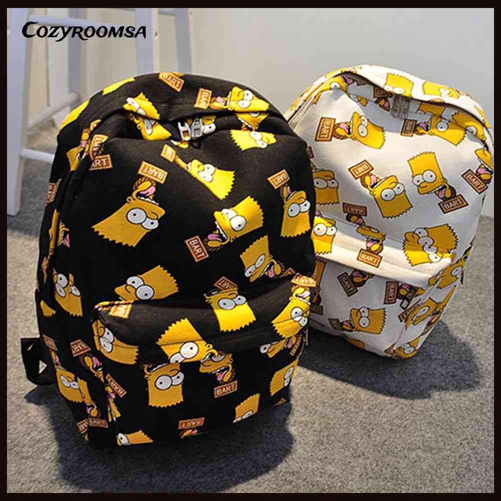 Ba Lô Vải Bố Hoạ Tiết Hoạt Hình Cho Nam Và Nữ