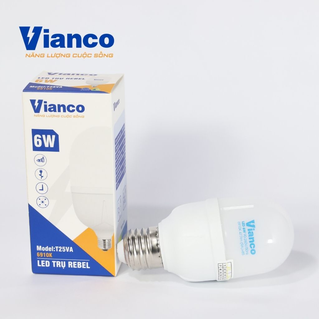 Bóng Led Trụ Rebel VIANCO Thiết Kế Mới Hiện Đại, Công Nghệ Ánh Sáng Thông Minh Bảo Vệ Thị Lực, Công Suất Nhỏ