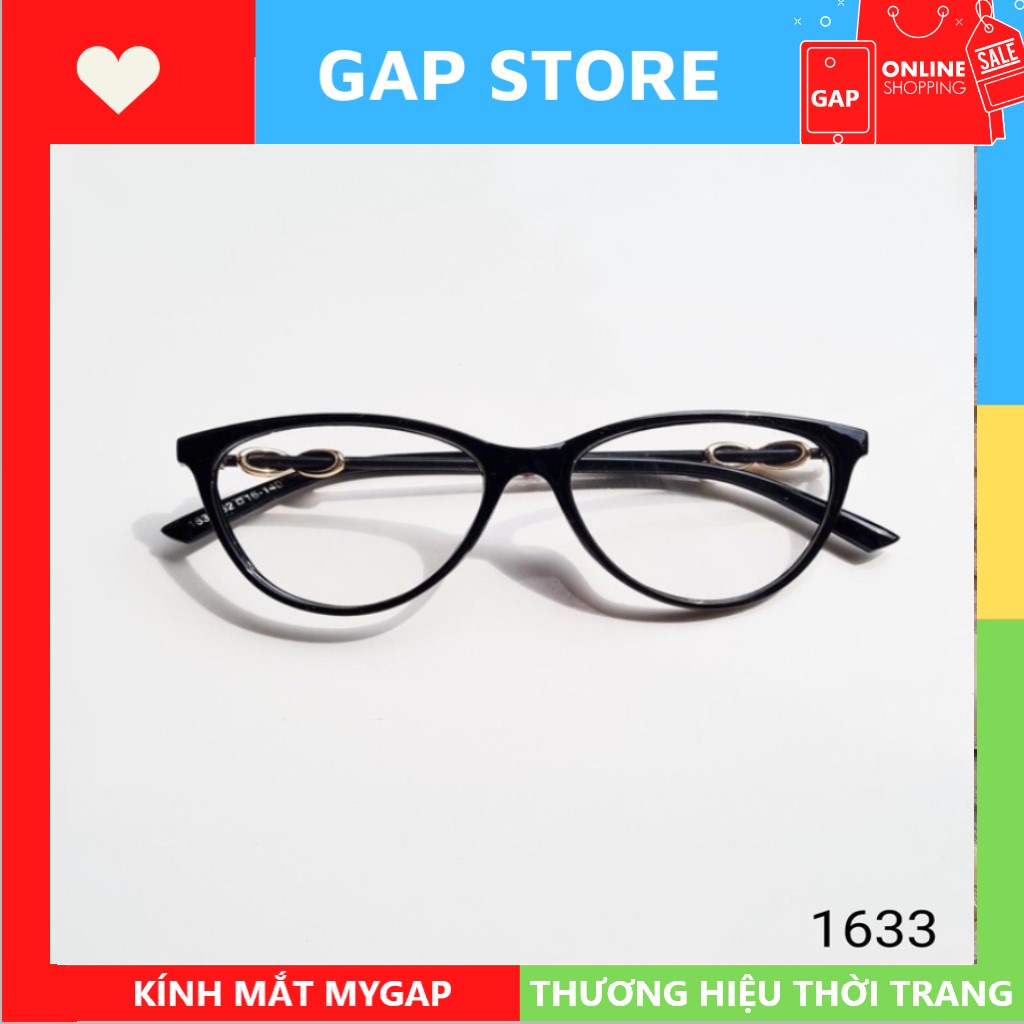 Gọng kính mắt mèo nữ MYGAP from nhỏ chất liệu nhựa cứng cáp họa tiết thời trang 1633