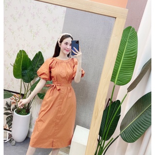 Váy xòe sơ mi cổ tàu v0006