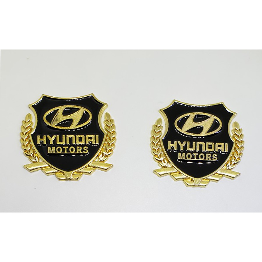 BỘ 2 TEM KIM LOẠI CHỮ HUYNDAI