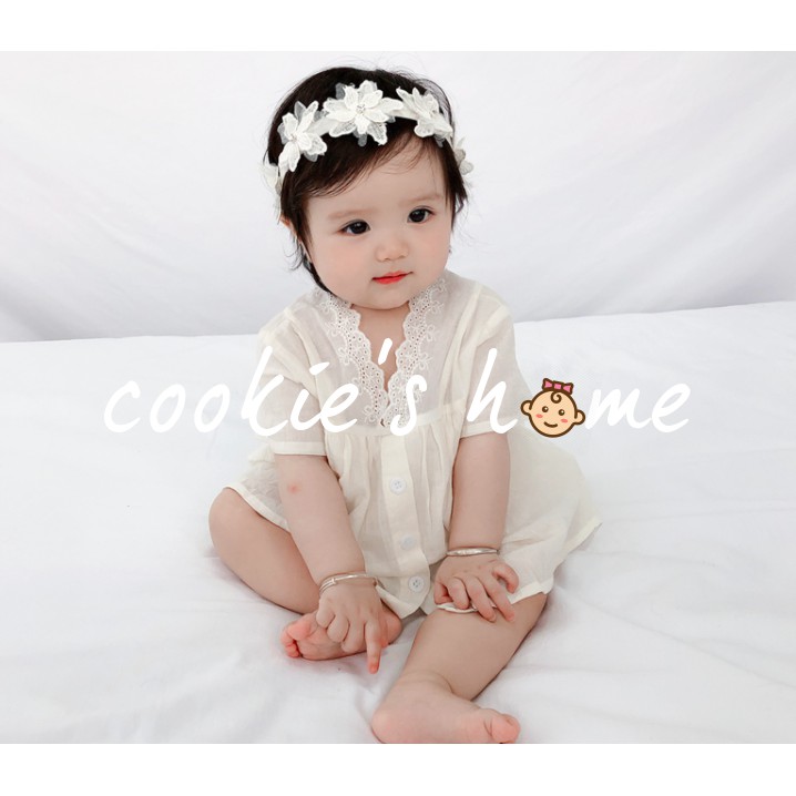 [Cookie'sHome x Royal Dress] Body cho bé gái sơ sinh coton phong cách Korea Hoàng gia mặc thôi nôi chụp hình studio