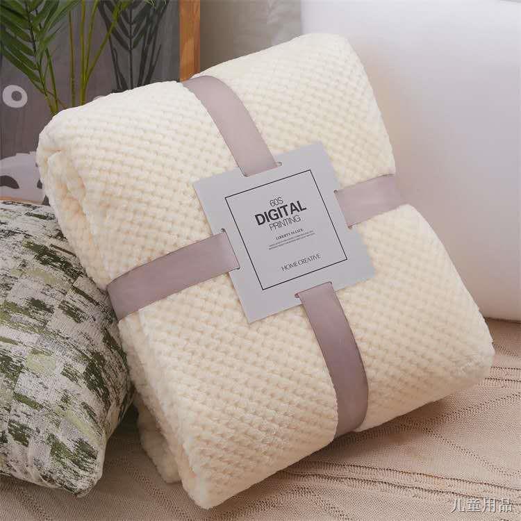 AOHUI ✚Dày dày màu lưới dứa lưới chăn nỉ chăn nỉ san hô chăn lông cừu Nhật Bản điều hòa không khí chăn ga gối sofa tùy c