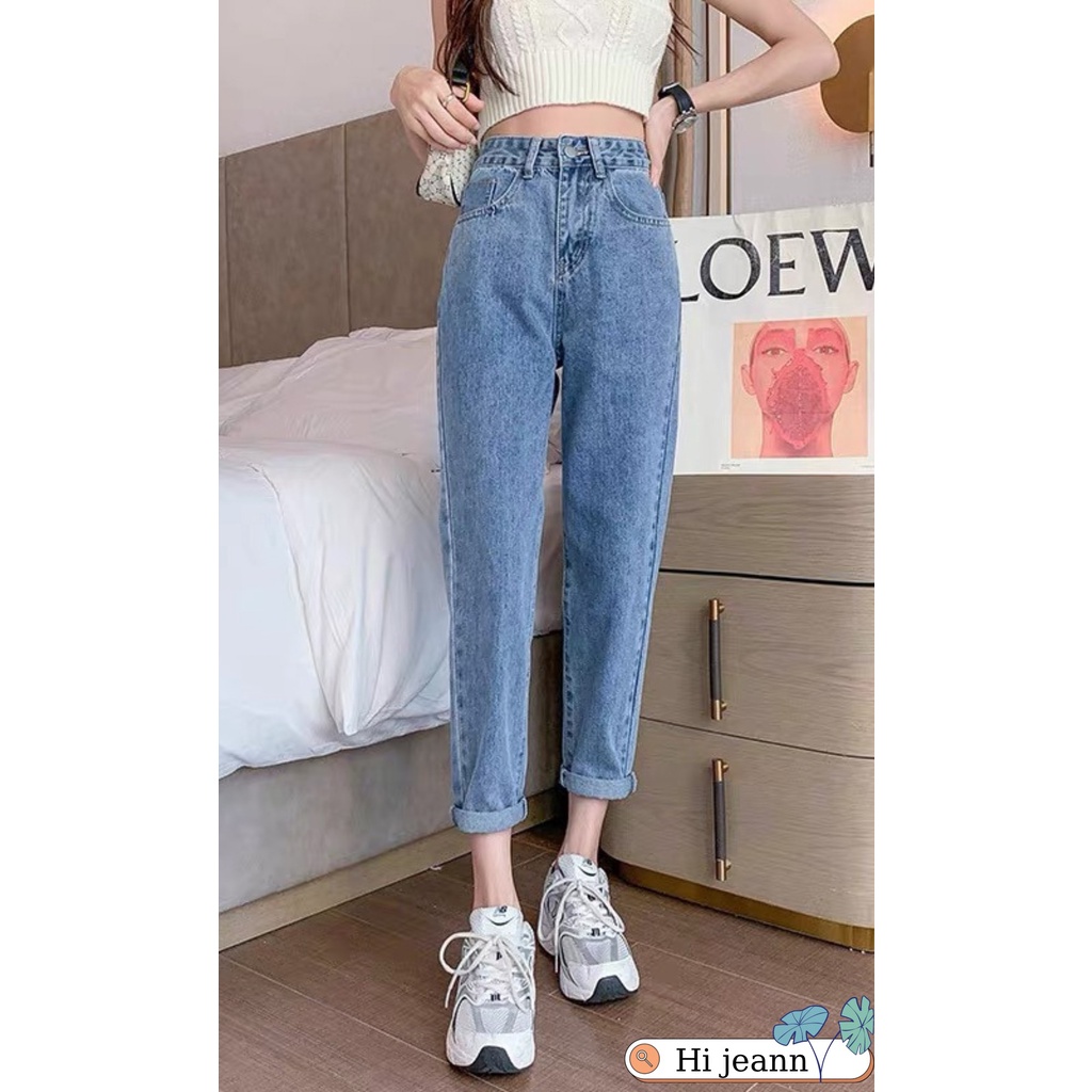 Quần Bò , Dáng Baggy Jean Nữ , Lưng Cao Không Co Giãn,Siêu hot