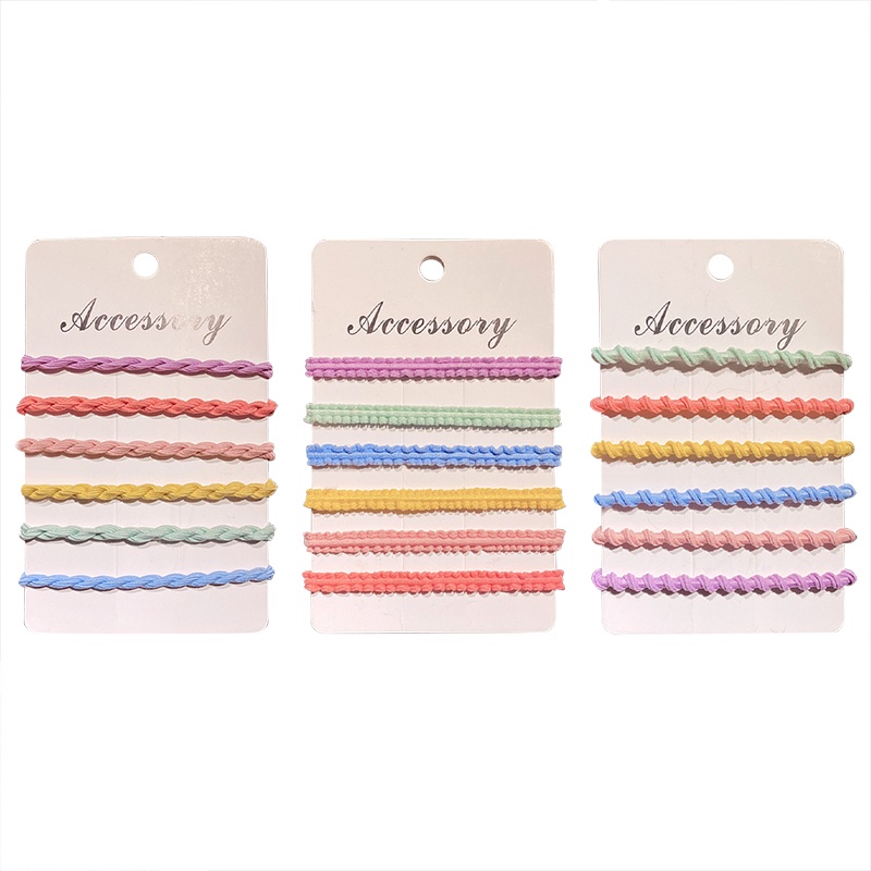 Set 6 dây cột tóc co giãn nhiều màu sắc dễ thương