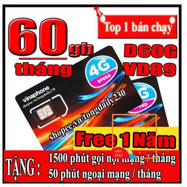 SIM 4G - VD89 12T trọn gói 1 Năm ( DATA + GỌI MIỄN PHÍ CẢ NĂM ) Không Cần Nạp Tiền - Bảo Hành 12 Tháng