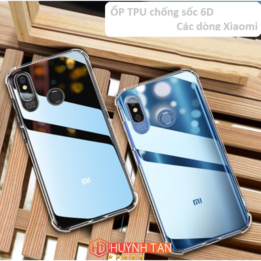 Ốp lưng chống sốc Xiaomi Mi 10T,Mi 10,K20,K30 Pro,8,9 SE,CC9E,Mi 6X,6,7,8,8 Pro TPU trong suốt 6D