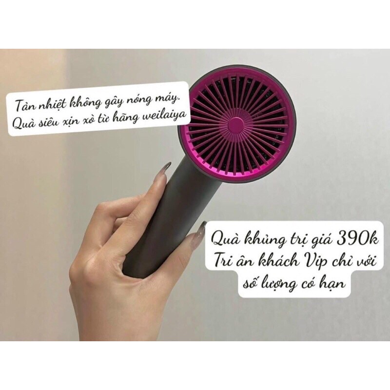 Máy Sấy Tóc weilaiya Hairdryer xịn xò không sơ tóc máy êm luồng gió cực mạnh bảo hành 2 năm
