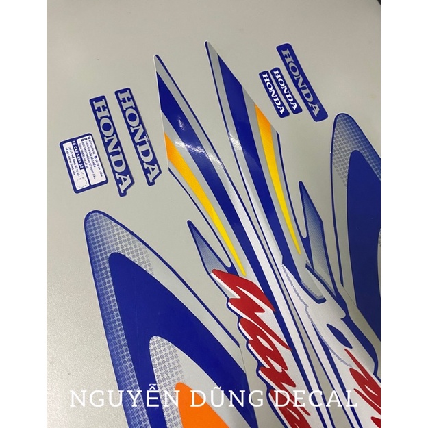 Nguyên bộ tem  Wave anpha màu xanh mực đời 2001_ Nguyễn Dũng Decal