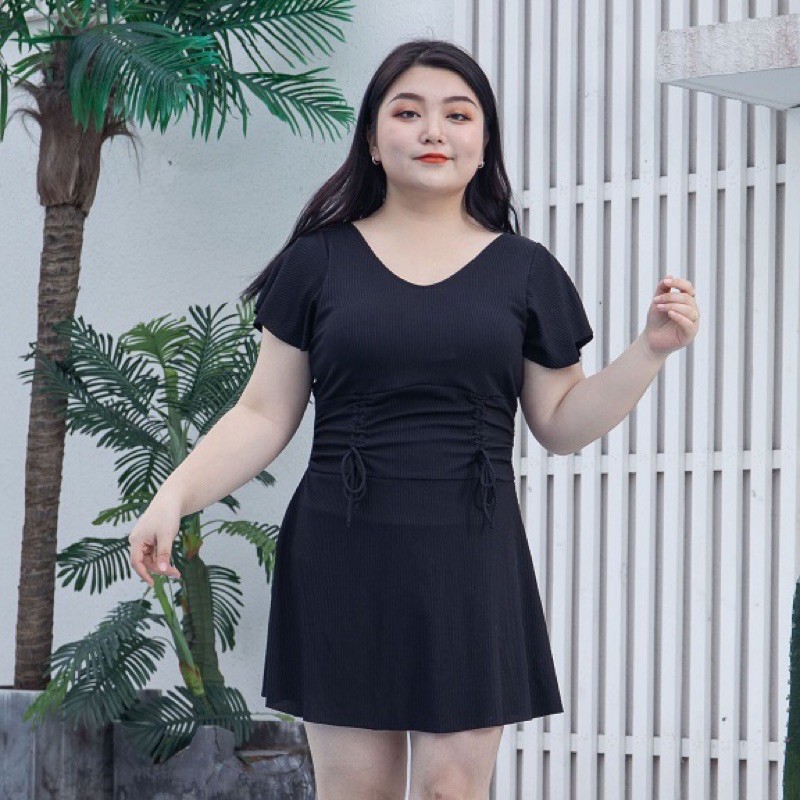 bộ bơi đầm big size rút eo đi biển bao xinh size 65-90kg