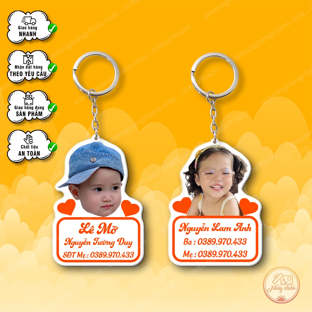 Móc khóa chibi cắt ghép mặt con yêu, phụ kiện treo xe, trang trí, quà tặng sinh nhật , kỉ niệm , chất liệu mica