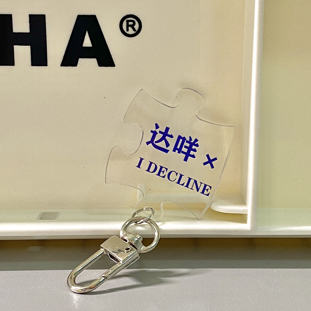 Móc Khóa Acrylic Trong Suốt Họa Tiết Mảnh Ghép Dễ Thương Sáng Tạo
