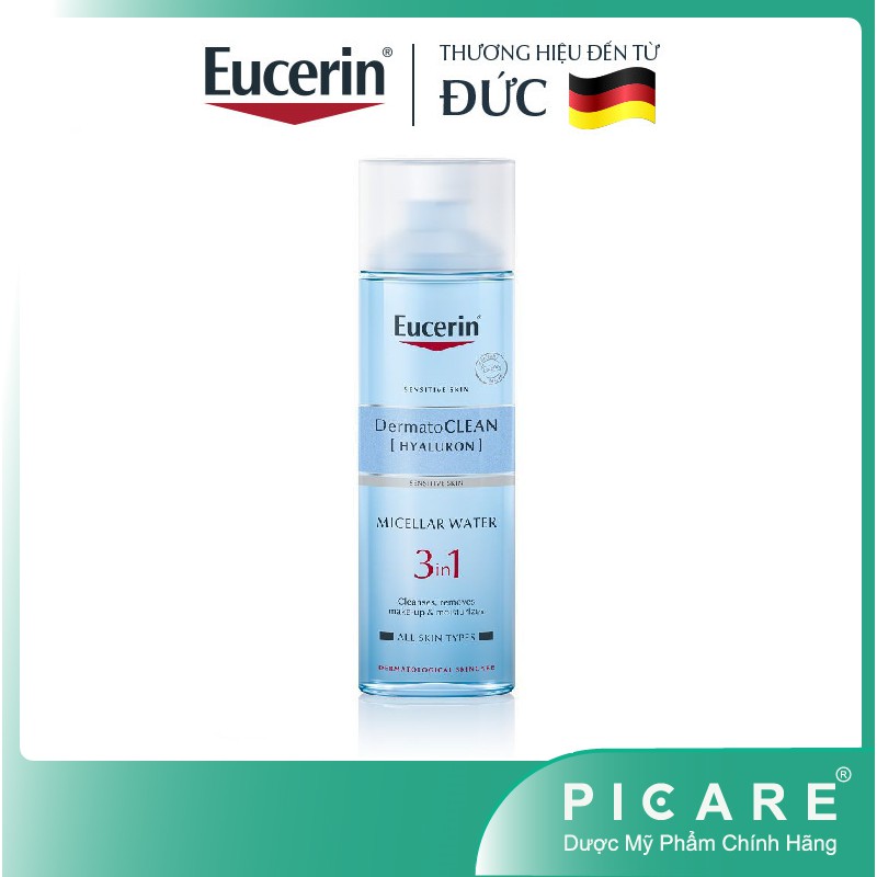 Nước tẩy trang dành cho da nhạy cảm Eucerin DermatoCLEAN Hyaluron Micellar 3in1 200ml - 63997