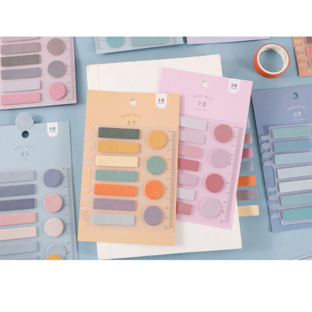 AUGUSTINA Set 110 Giấy Ghi Chú Kèm Thước Dán Tiện Lợi