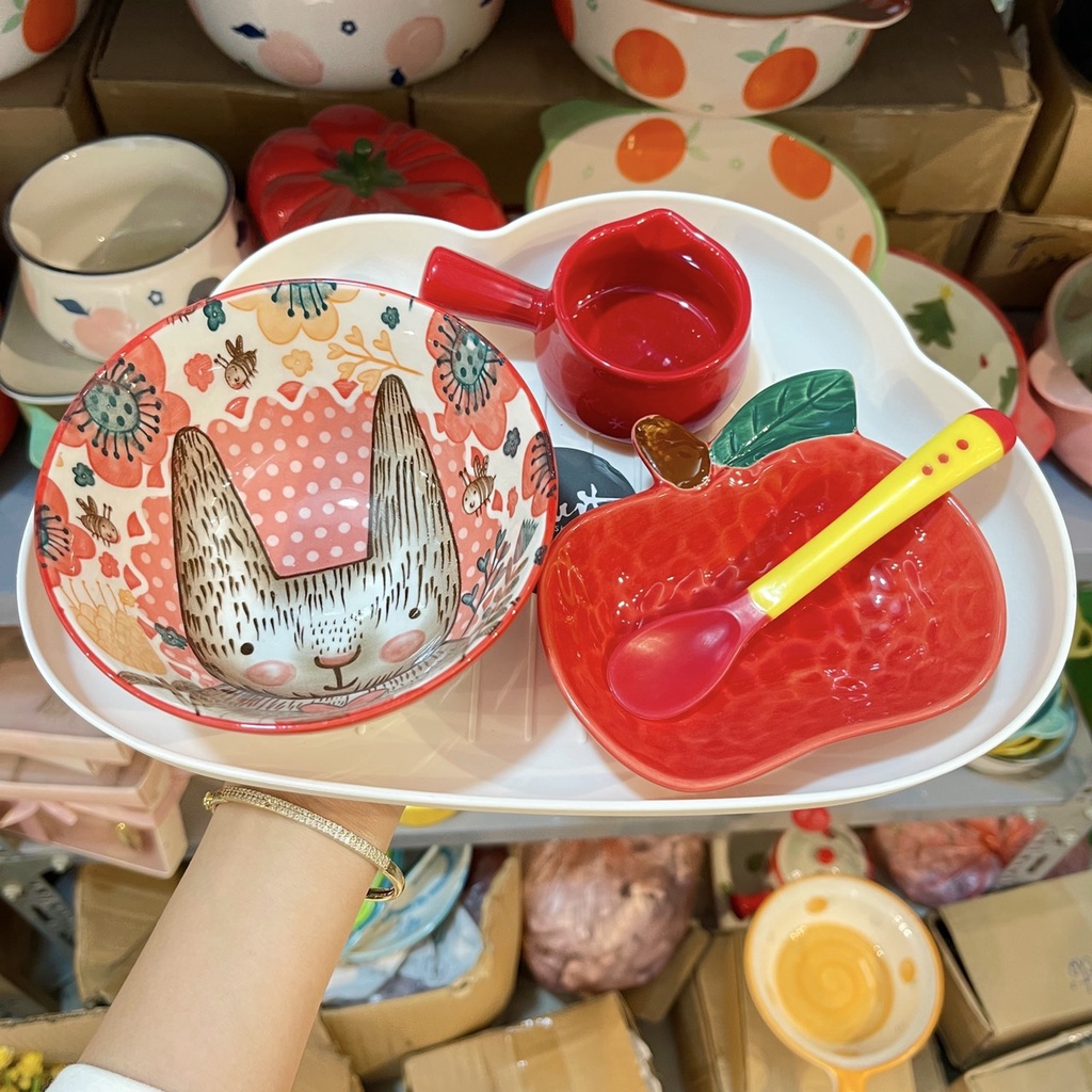 Các Set Bát Ăn Cơm Trẻ Con Đĩa Sứ Bộ Chén Dĩa Sứ Dễ Thương