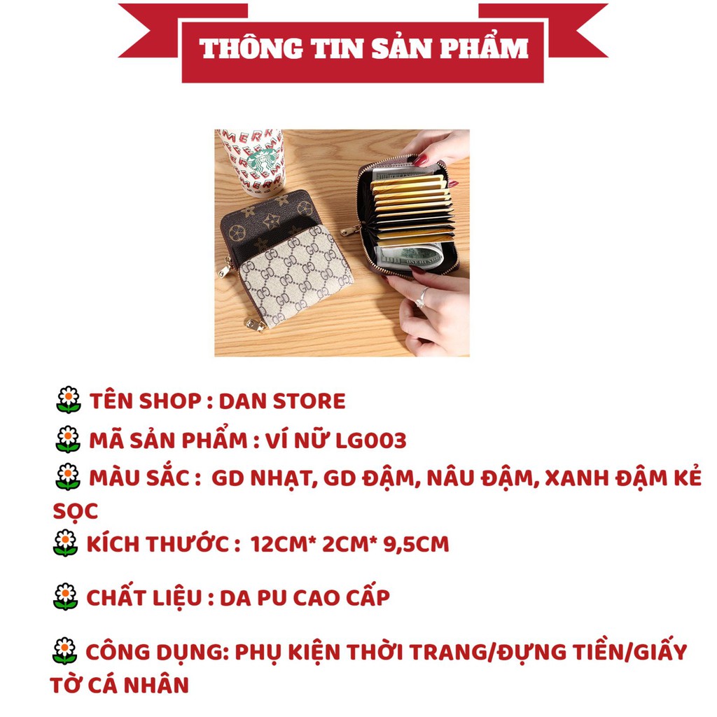 Ví Nữ FREESHIP Ví Nữ Đẹp khóa thời trang cho nam và nữ tiện lợi nhỏ gọn mã LG003