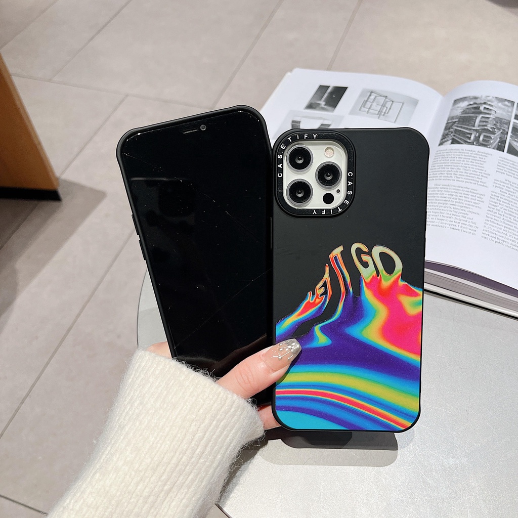 Ốp Điện Thoại Cạnh Thẳng Màu Aurora Cho iPhone13Pro iP12Pro XS iPhone11 12Promax 13Promax 11 12 13 7P