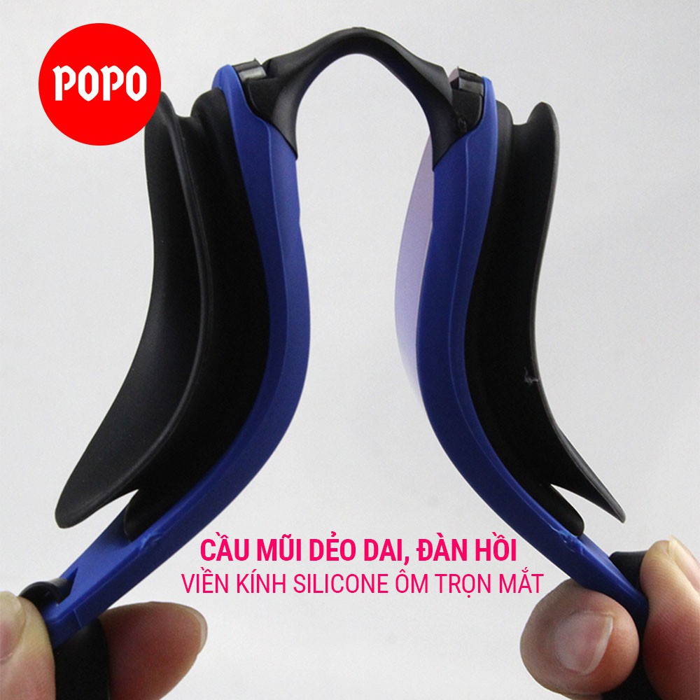 Kính bơi người lớn tráng gương POPO 720 chính hãng cản tia UV, chống sương mờ kiếng bơi thi đấu cho nam nữ