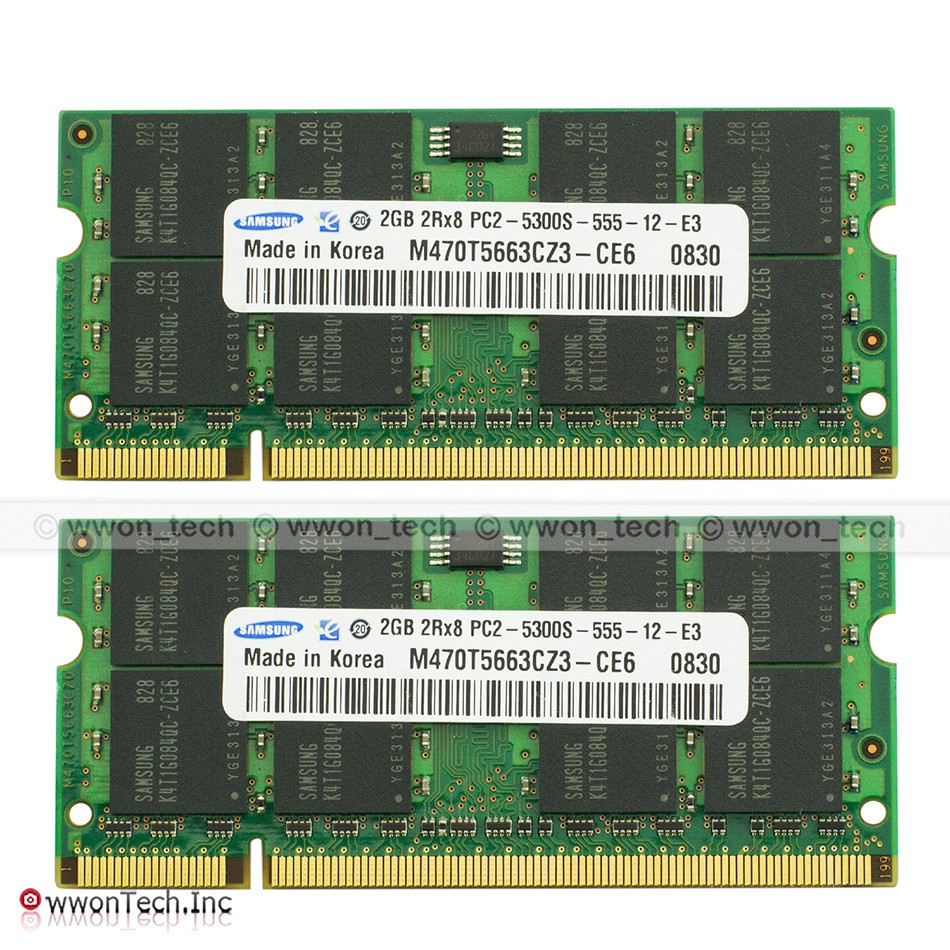 Thẻ Nhớ Ram 1gb 2gb 4gb (2x2gb) Ddr2 667 667mhz Pc2-5300s So-dimm Cho Laptop | BigBuy360 - bigbuy360.vn