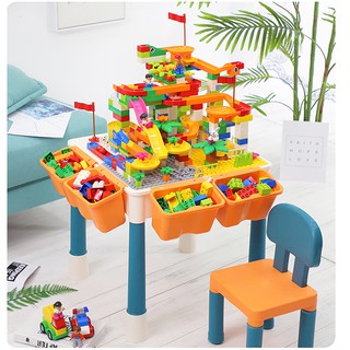 Bộ bàn lắp ráp xây dựng các khối lego đa năng có 2 mặt bàn làm bàn học được cho bé,chất liệu nhựa ABS cao cấp