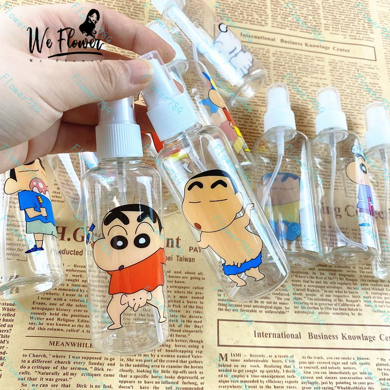 Chai xịt chiết bằng nhựa trong suốt họa tiết hoạt hình đáng yêu 100ml