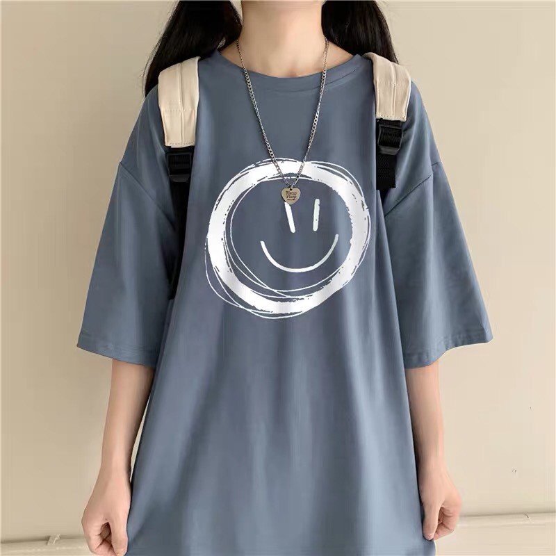 Áo thun tay lỡ unisex form rộng Mặt Tròn nam nữ phong cách ulzzang Wind | BigBuy360 - bigbuy360.vn