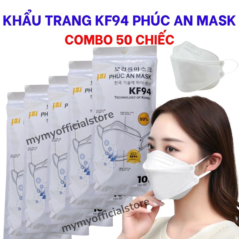 50 CHIẾC Khẩu trang y tế 4d KF94, kháng khuẩn, chống bụi 4 lớp, mềm mại hàng chuẩn loại 1 chính hãng Nhật Minh mask