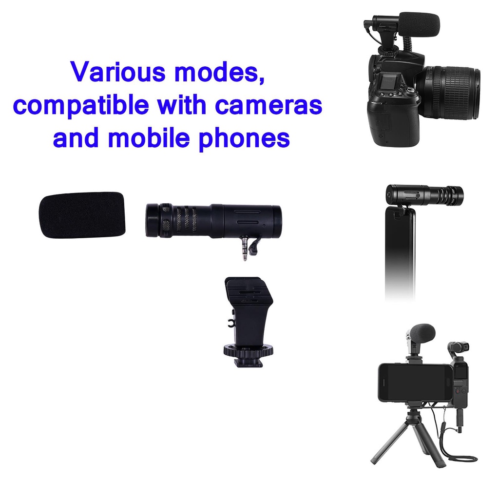 MIC-06 Camera Microphone 3 5mm/0 14inch Video Microphone 0 5mA Interview Microphone Efficient Portable Microphone ELEN