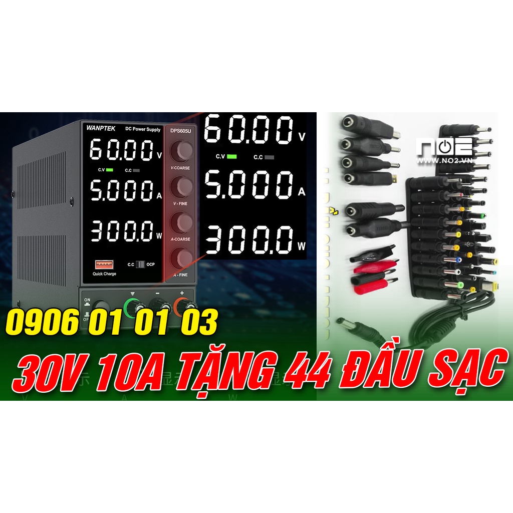 Máy cấp nguồn đa năng laptop WANPTEK DPS3010U 30v 10A TẶNG 44 ĐẦU SẠC, HÀNG ĐẸP XỊN xÒ