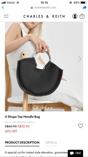 Pass túi cnk charles & keith new tag order sing