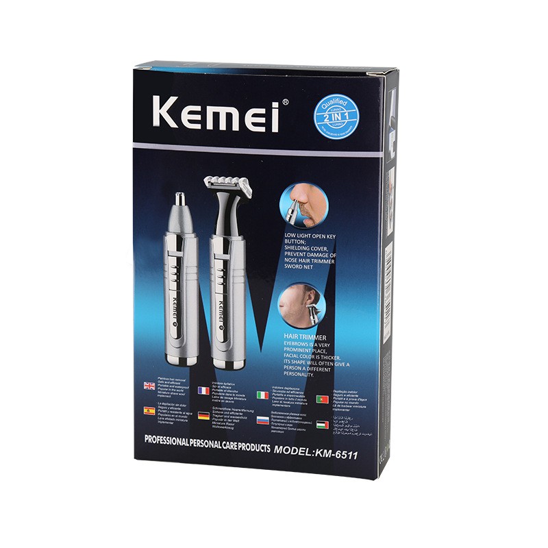 Kemei Electric Nose and Ear Trimmer 2 In 1 Face Care Tool for Men