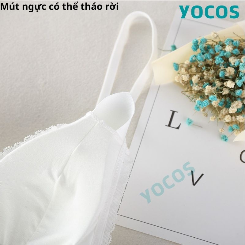 Áo ngực không gọng, áo lót hai dây mút mỏng có ren YOCOS BRA037