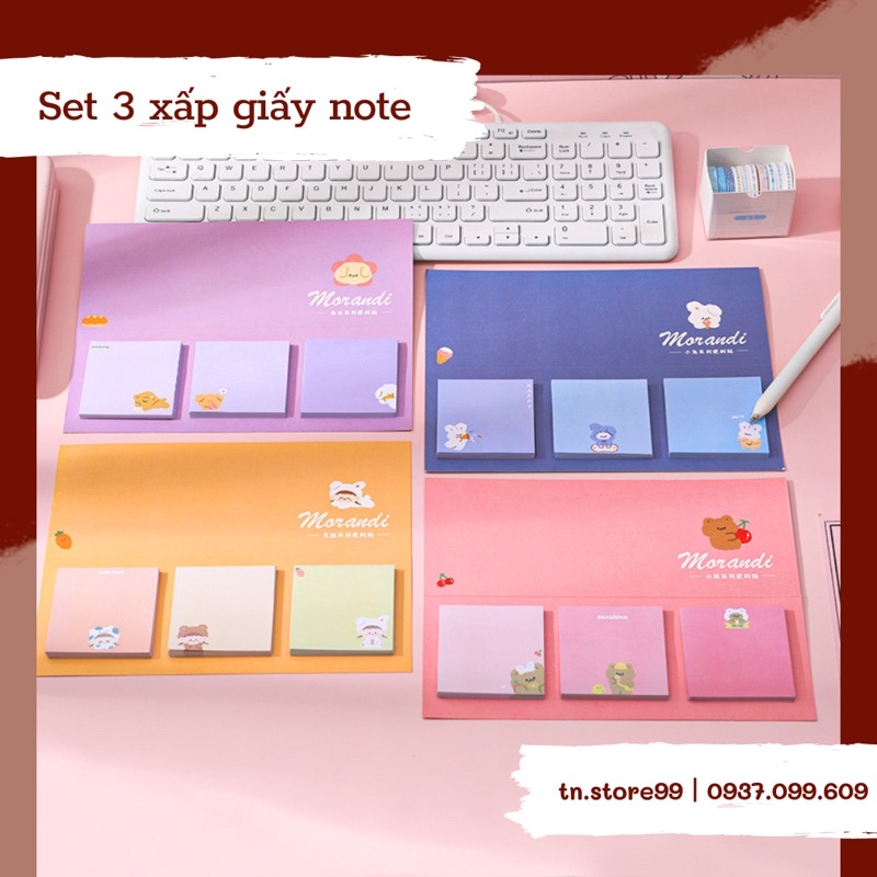 Set 3 xấp giấy note 60 trang