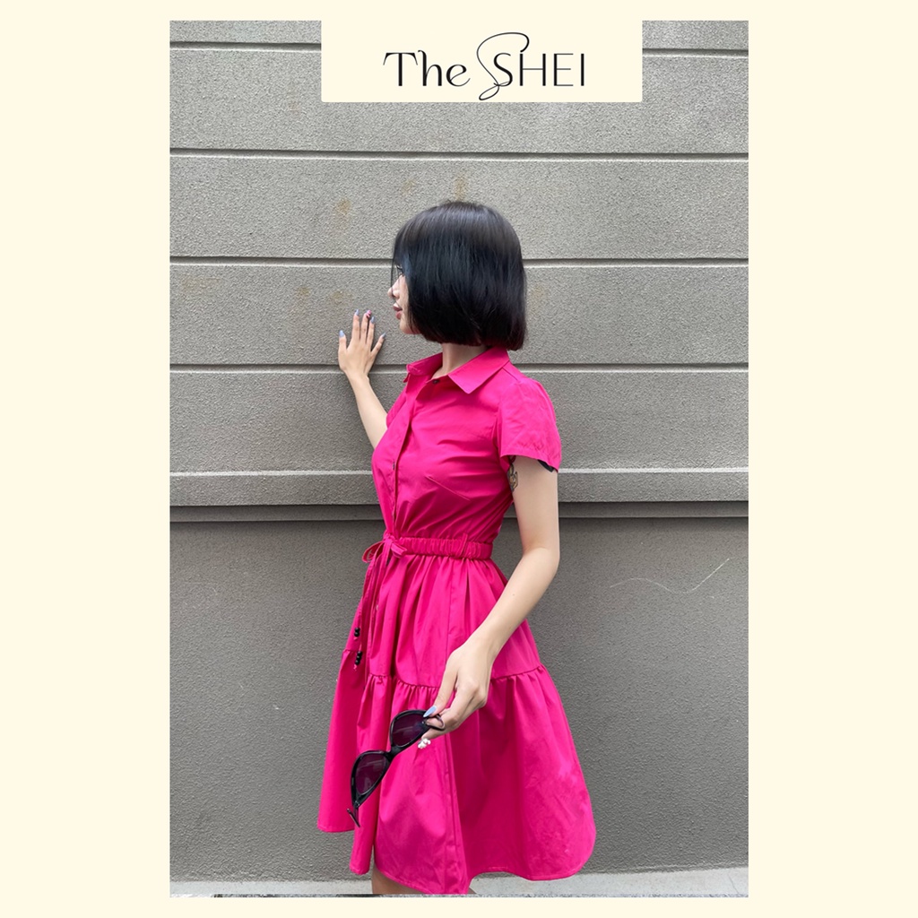 Đầm Sơ Mi Nữ Sang Trọng Thanh Lịch The SHEI- Hồng Sen  - TSD092229