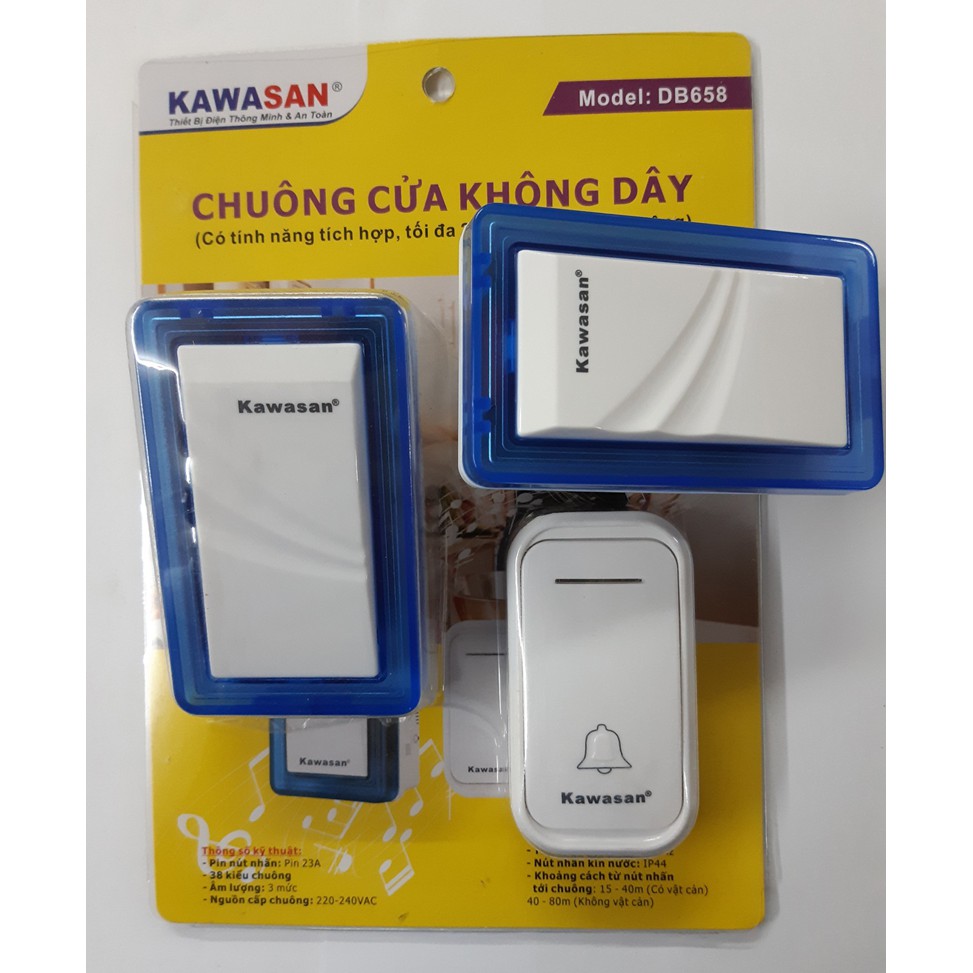 CHUÔNG CỬA KHÔNG DÂY KW-DB658