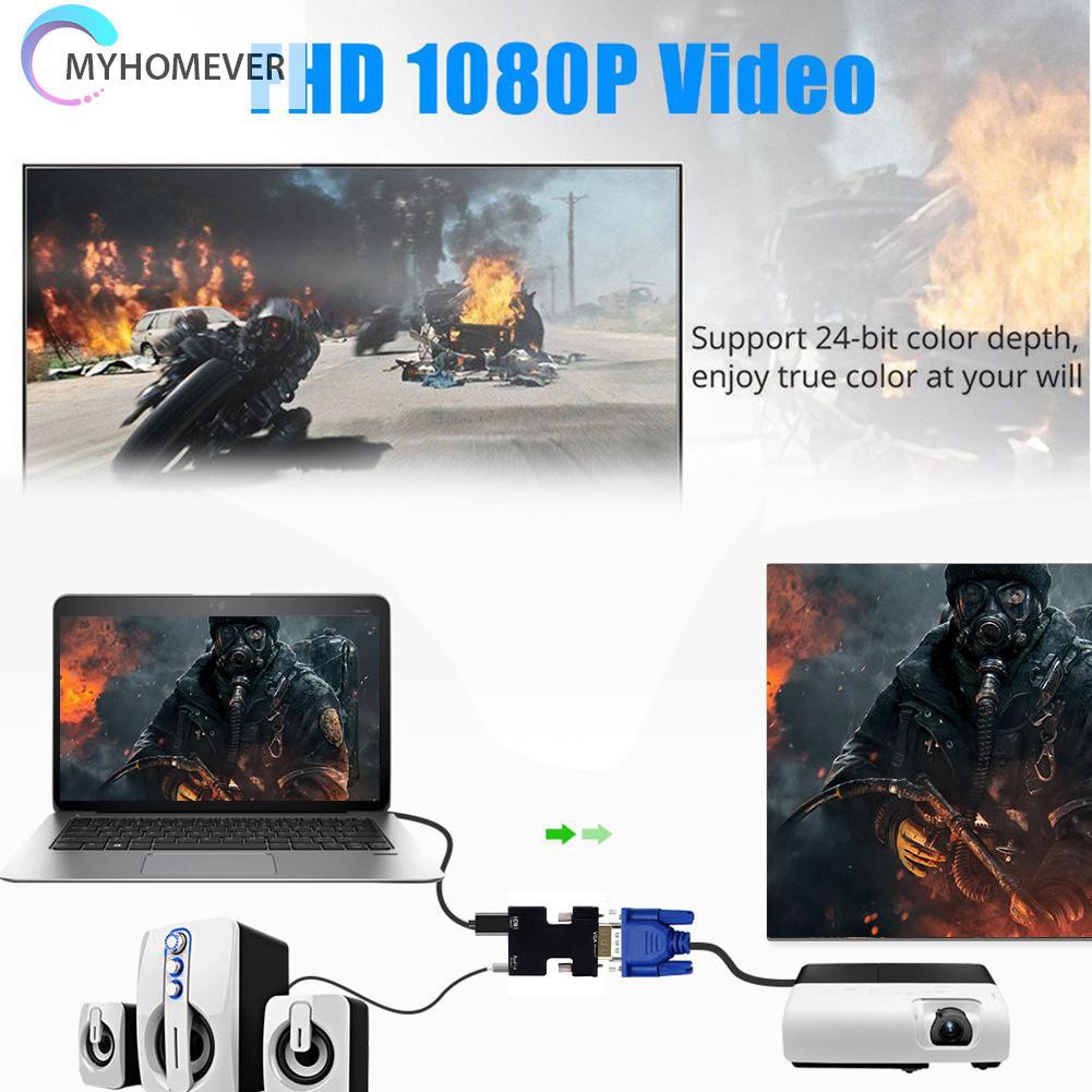 Bộ Chuyển Đổi Âm Thanh Video Kỹ Thuật Số Hd 1080p Hdmi Sang Vga Cho Pc