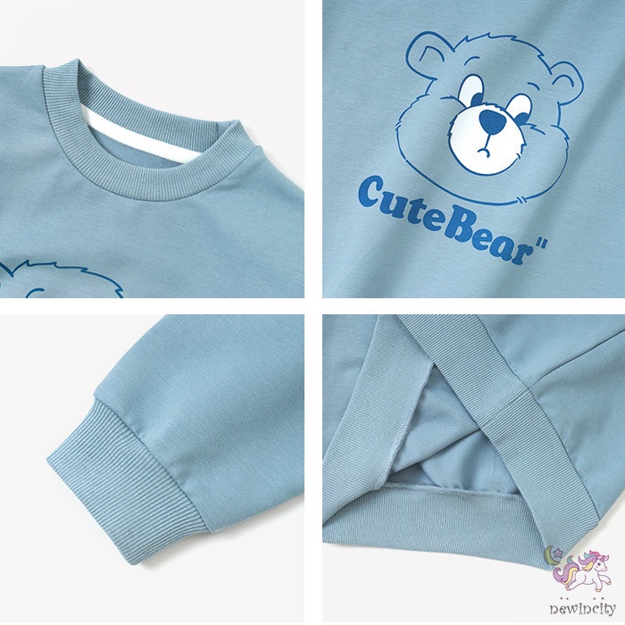 Áo Sweater Tay Dài Hoạ Tiết Hoạt Hình Phong Cách Hàn Quốc Cho Bé