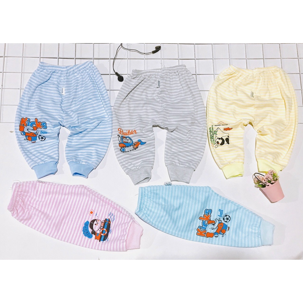 Quần chục dài kẻ nhỏ cotton nỉ cho bé trai, bé gái