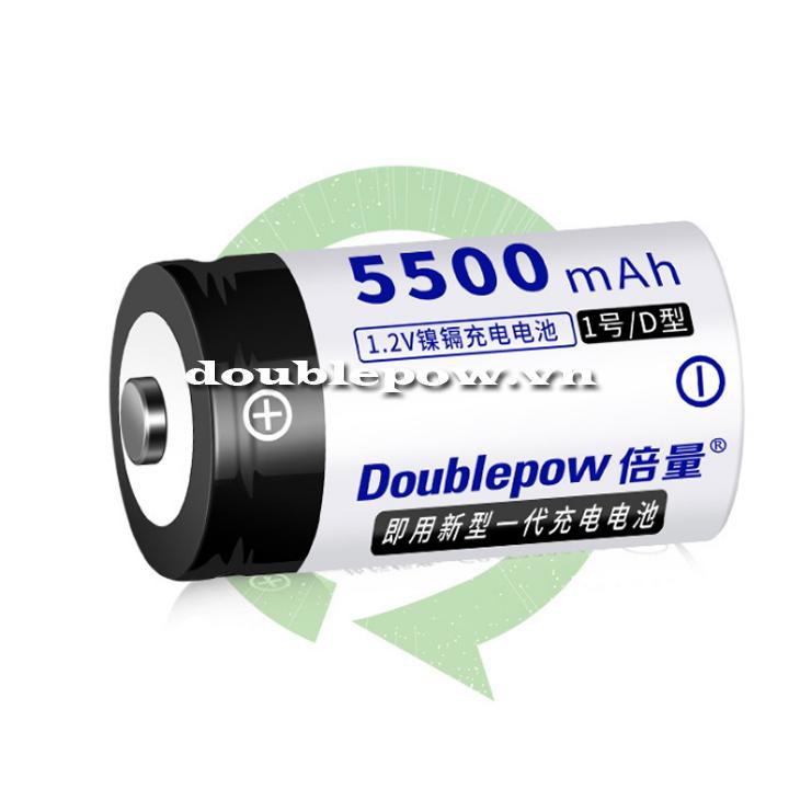 Pin đại sạc Doublepow cỡ D 5500mAh 1.2V dung lượng thật chính hãng