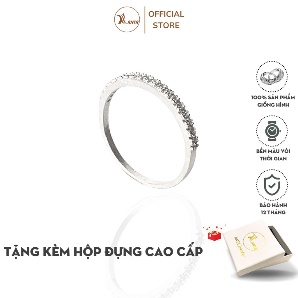 Nhẫn bạc 925 ANTA Jewelry đính đá đẹp, đơn giản Sparking Line ATJ9022